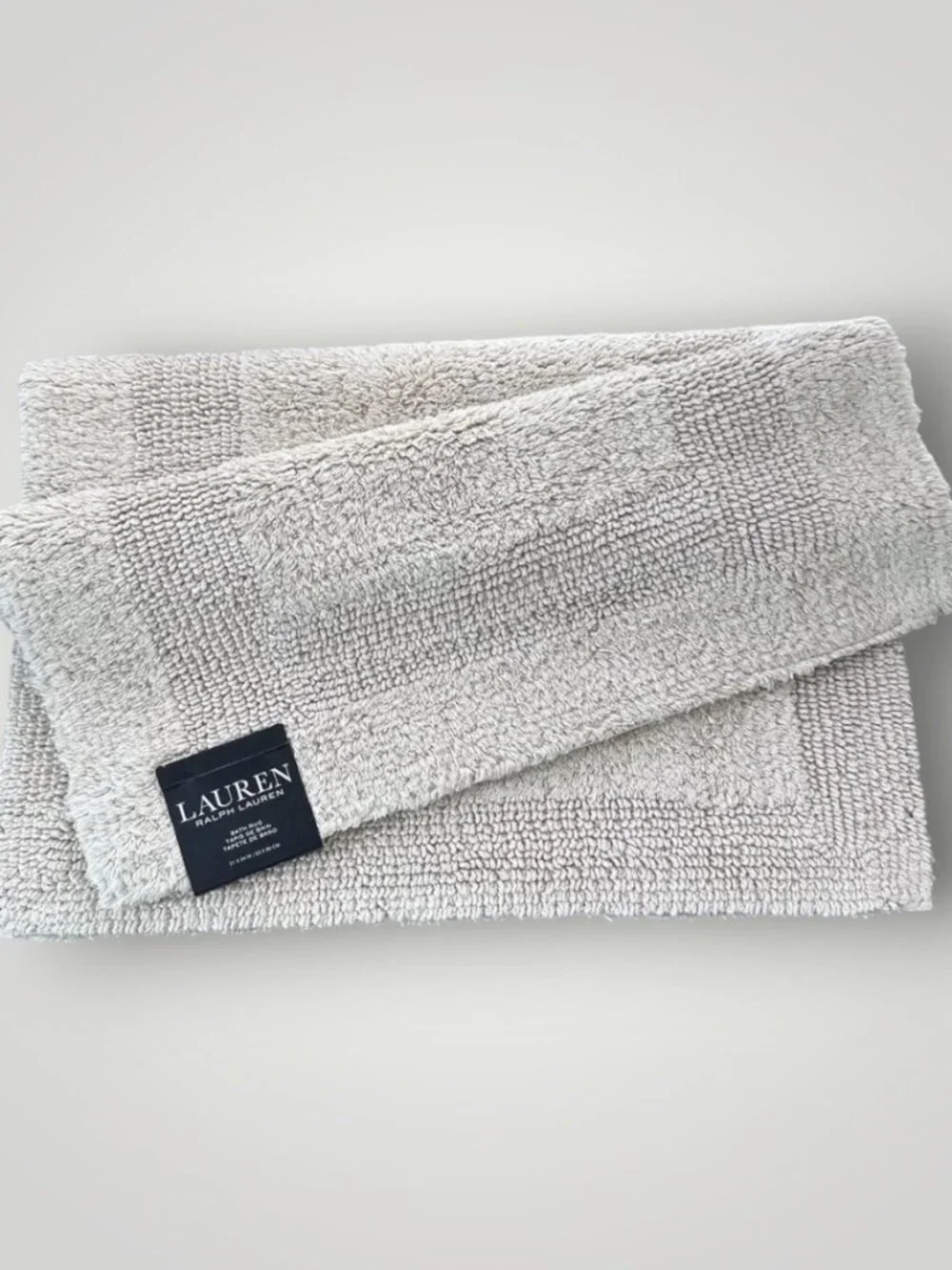 RALPH LAUREN WESCOTT Bath Rug 21x34in Cream Bath Mat Plush and Reversible